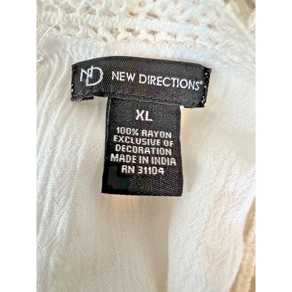 New Directions Women's  Crocheted Ivory Dressy Tank Size XL - Picture 2 of 8